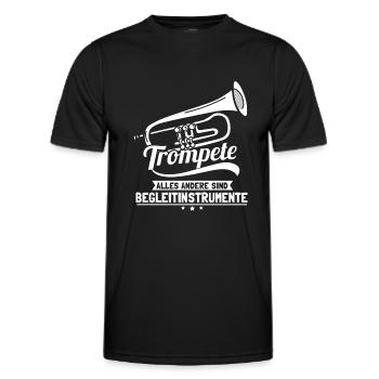 Trompete - Alles andere sind Begleitinstrumente - Männer Funktions-T-Shirt - Schwarz - Vorne - AI Model Male 178 dark (178cm)