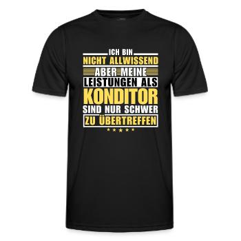 Unrivalled performance as a pastry chef - Men's Functional T-Shirt - black - Front - AI Model Male 178 dark (178cm)