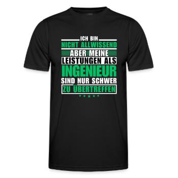Unmatched performance as an engineer - Men's Functional T-Shirt - black - Front - AI Model Male 178 dark (178cm)