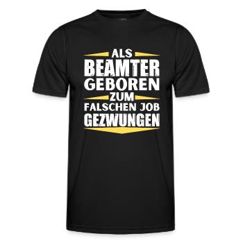 Beamter im falschen Job gelandet - Männer Funktions-T-Shirt - Schwarz - Vorne - AI Model Male 178 dark (178cm)