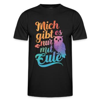 Night Owl Owl Owl Bird - Men's Functional T-Shirt - black - Front - AI Model Male 178 dark (178cm)