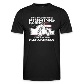 Angeln My Favorite Fishing Buddy Calls Me Grandpa - Men's Functional T-Shirt - black - Front - AI Model Male 178 dark (178cm)