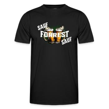 Bier sauf Forrest sauf - Männer Funktions-T-Shirt - Schwarz - Vorne - AI Model Male 178 dark (178cm)