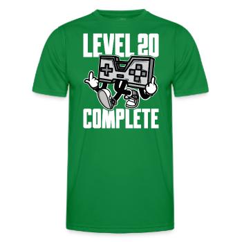 Level 20 Complete Geburtstagsgeschenk 20 Jahre - Männer Funktions-T-Shirt - Kelly Green - Vorne - AI Model Male 178 dark (178cm)