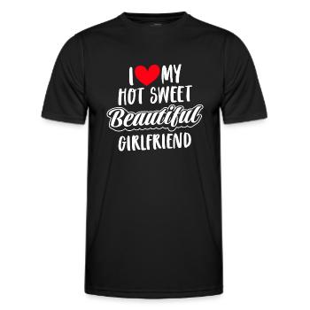 Paare Liebe Herz Freund Geschenkidee Beziehung - Männer Funktions-T-Shirt - Schwarz - Vorne - AI Model Male 178 dark (178cm)
