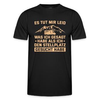 Campingplatz Humor Stellplatz Wohnmobil Camping - Männer Funktions-T-Shirt - Schwarz - Vorne - AI Model Male 178 dark (178cm)