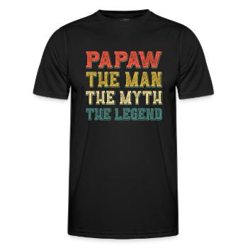 Papa Grandpa Saying Papaw The Man The Myth The Legend - Men's Functional T-Shirt - black - Front - AI Model Male 178 dark (178cm)