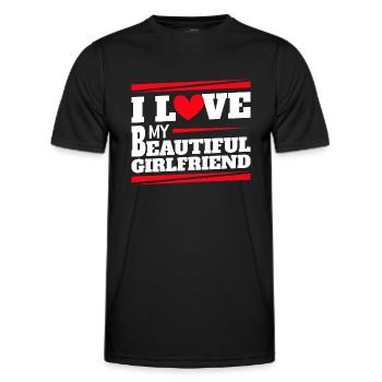 Paare Liebe Herz Freund Geschenkidee Beziehung - Männer Funktions-T-Shirt - Schwarz - Vorne - AI Model Male 178 dark (178cm)