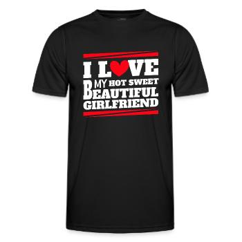 Paare Liebe Herz Freund Geschenkidee Beziehung - Männer Funktions-T-Shirt - Schwarz - Vorne - AI Model Male 178 dark (178cm)