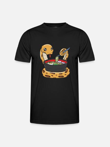 Königspython Isst Ramen - Männer Funktions-T-Shirt - Schwarz