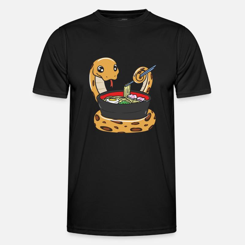Königspython Isst Ramen - Männer Funktions-T-Shirt - Schwarz