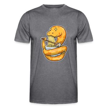 Königspython Isst Ramen - Männer Funktions-T-Shirt - dunkle Melange  - Vorne - AI Model Male 178 dark (178cm)