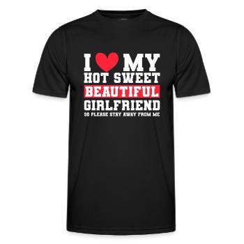 Ich Liebe Meine Freundin Paare Freund Geschenkidee - Männer Funktions-T-Shirt - Schwarz - Vorne - AI Model Male 178 dark (178cm)