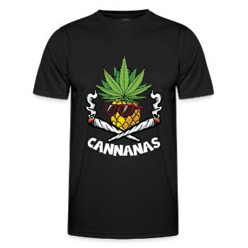 CANNANAS GRAS CANNABIS HANF KIFFEN KIFFER - Männer Funktions-T-Shirt - Schwarz - Vorne - AI Model Male 178 dark (178cm)