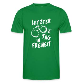 Junggesellinenabschied Letzter tag in Freiheit - Männer Funktions-T-Shirt - Kelly Green - Vorne - AI Model Male 178 dark (178cm)