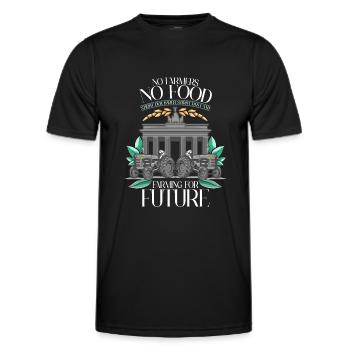 Farming For Future Berlin No Farmers No Food - Männer Funktions-T-Shirt - Schwarz - Vorne - AI Model Male 178 dark (178cm)