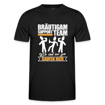 Junggeselle Bräutigam Support Team Lustiger Spruch - Männer Funktions-T-Shirt - Schwarz - Vorne - AI Model Male 178 dark (178cm)
