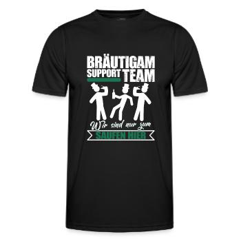 Junggeselle Bräutigam Support Team Lustiger Spruch - Männer Funktions-T-Shirt - Schwarz - Vorne - AI Model Male 178 dark (178cm)