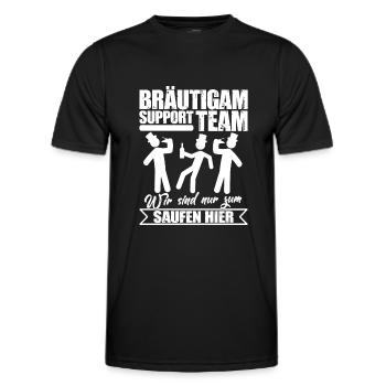 Junggeselle Bräutigam Support Team Lustiger Spruch - Männer Funktions-T-Shirt - Schwarz - Vorne - AI Model Male 178 dark (178cm)