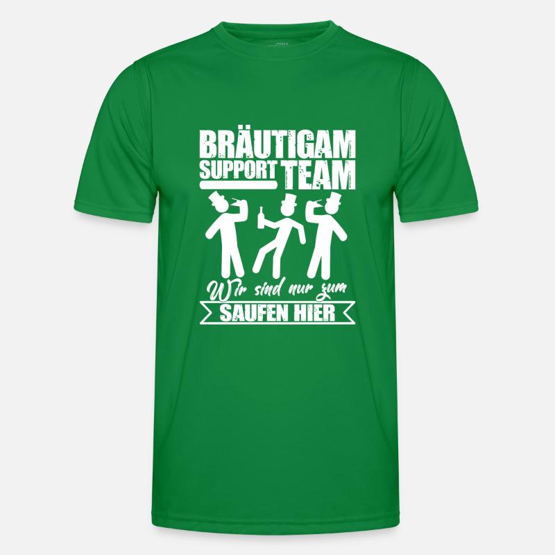 Junggeselle Bräutigam Support Team Lustiger Spruch Männer Funktions-T-Shirt
