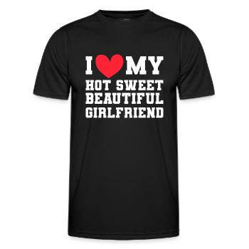 Paare Liebe Herz Freund Geschenkidee Beziehung - Männer Funktions-T-Shirt - Schwarz - Vorne - AI Model Male 178 dark (178cm)