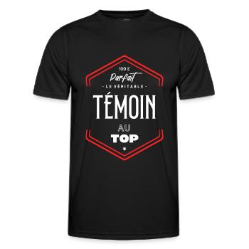 Témoin parfait et au top - T-shirt sport Homme - noir - Devant - AI Model Male 178 dark (178cm)