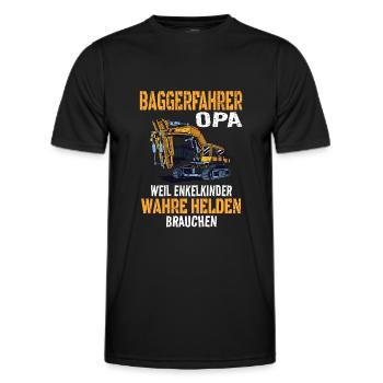 Baggerfahrer Opa Spruch Bauarbeiter Geschenkidee - Männer Funktions-T-Shirt - Schwarz - Vorne - AI Model Male 178 dark (178cm)