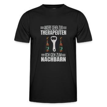 Andere Gehen Zum Therapeuten Ich Geh Zum Nachbarn - Männer Funktions-T-Shirt - Schwarz - Vorne - AI Model Male 178 dark (178cm)