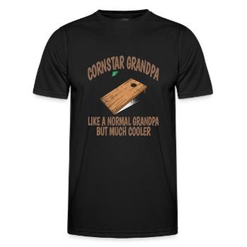Cornstar Grandpa Cornhole Player Grandpa Gift Idea - Men's Functional T-Shirt - black - Front - AI Model Male 178 dark (178cm)