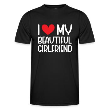 Paare Liebe Herz Freund Geschenkidee Beziehung - Männer Funktions-T-Shirt - Schwarz - Vorne - AI Model Male 178 dark (178cm)