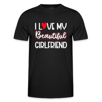 Paare Liebe Herz Freund Geschenkidee Beziehung - Männer Funktions-T-Shirt - Schwarz - Vorne - AI Model Male 178 dark (178cm)