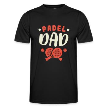 Padel Papa Joueur de Padel Padel Tennis Papa Père - T-shirt sport Homme - noir - Devant - AI Model Male 178 dark (178cm)