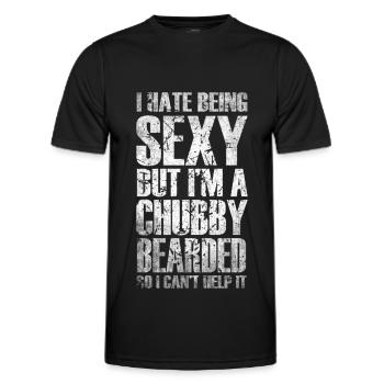 Ich hasse es, sexy zu sein, aber ich bin mollig bärtig - Männer Funktions-T-Shirt - Schwarz - Vorne - AI Model Male 178 dark (178cm)