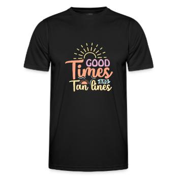 Good Times and Tan Lines - Men's Functional T-Shirt - black - Front - AI Model Male 178 dark (178cm)