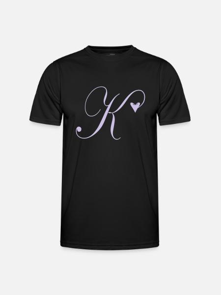 Monogram K Heart Vine - Men's Functional T-Shirt - black