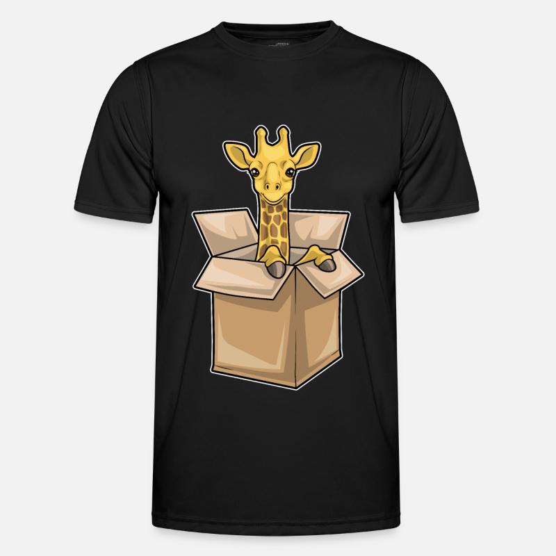 Giraffe Box - Männer Funktions-T-Shirt - Schwarz