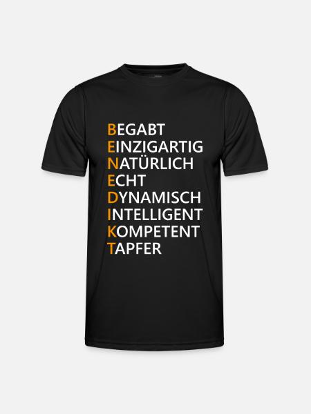 Benedikt Name Geschenk - Männer Funktions-T-Shirt - Schwarz