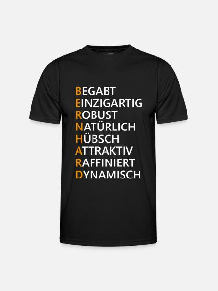 Bernhard Name Geschenk - Männer Funktions-T-Shirt - Schwarz