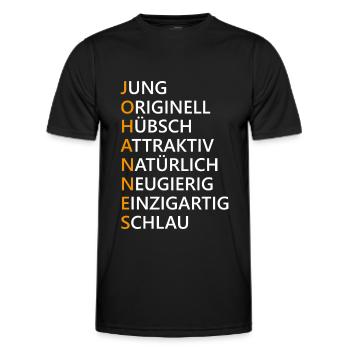 Johannes Name Geschenk - Männer Funktions-T-Shirt - Schwarz - Vorne - AI Model Male 178 dark (178cm)