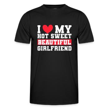 Paare Liebe Herz Freund Geschenkidee Beziehung - Männer Funktions-T-Shirt - Schwarz - Vorne - AI Model Male 178 dark (178cm)