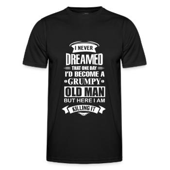 Grumpy Old Man - Men's Functional T-Shirt - black - Front - AI Model Male 178 dark (178cm)