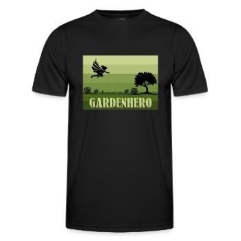 Retro/Vintage Female Garden Hero - Men's Functional T-Shirt - black - Front - AI Model Male 178 dark (178cm)
