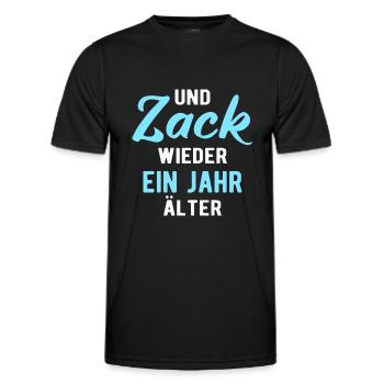 Geburtstag und Zack wieder ein Jahr älter - Männer Funktions-T-Shirt - Schwarz - Vorne - AI Model Male 178 dark (178cm)