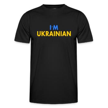 Im ukrainian - Men's Functional T-Shirt - black - Front - AI Model Male 178 dark (178cm)