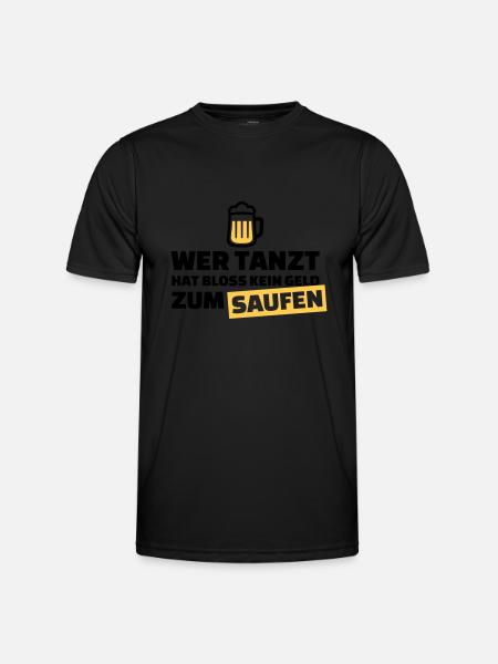 Saufen - Männer Funktions-T-Shirt - Schwarz