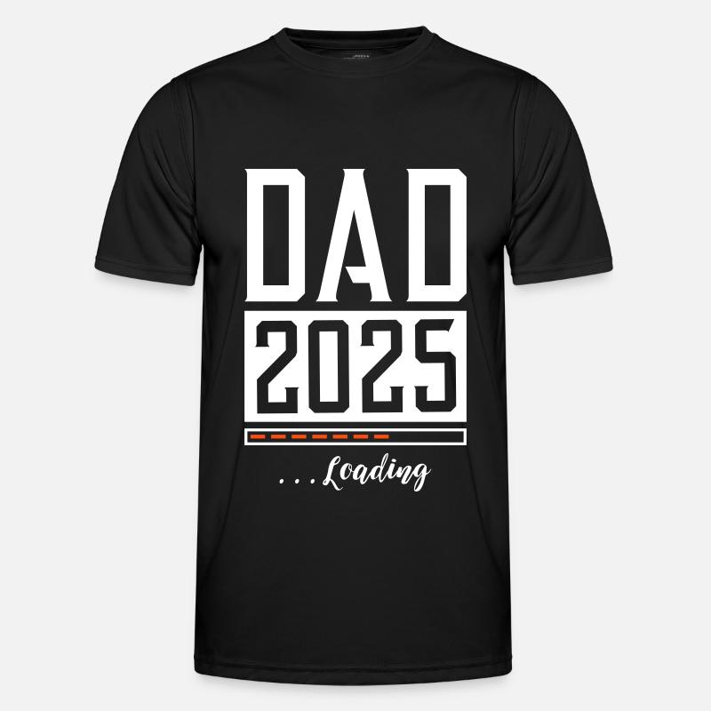 Dad 2025 Papa Loading Saying - Men's Functional T-Shirt - black