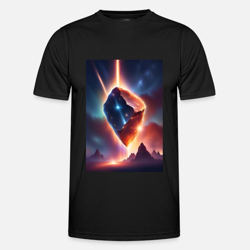 Awesome meteor falling down - Men's Functional T-Shirt - black