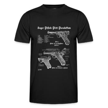 Luger Parabellum - Männer Funktions-T-Shirt - Schwarz - Vorne - AI Model Male 178 dark (178cm)