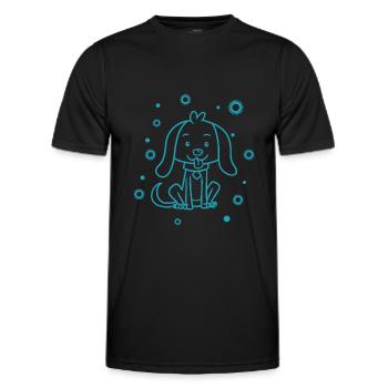 small cuddly dog - Men's Functional T-Shirt - black - Front - AI Model Male 178 dark (178cm)
