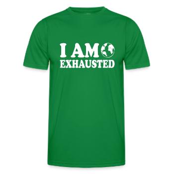 I am exhausted - T-shirt sport Homme - vert - Devant - AI Model Male 178 dark (178cm)